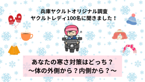 兵庫ヤクルトオリジナル調査 ヤクルトレディ１００名に聞きました！第４弾「あなたの寒さ対策はどっち？～体の外側から？内側から？～」